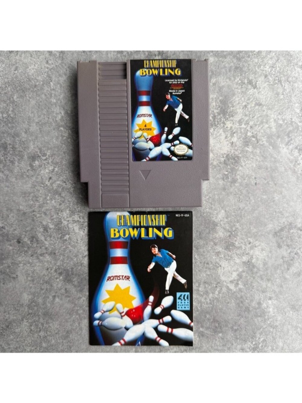 Championship Bowling Nintendo NES 1989 Cartridge & Manual Tested & Works